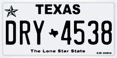 TX license plate DRY4538