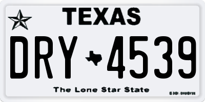 TX license plate DRY4539