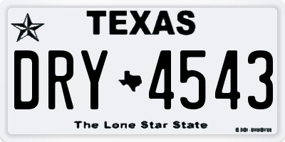TX license plate DRY4543