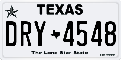 TX license plate DRY4548