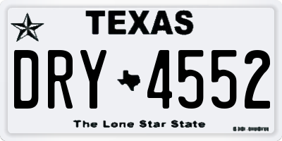 TX license plate DRY4552