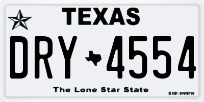 TX license plate DRY4554