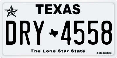 TX license plate DRY4558