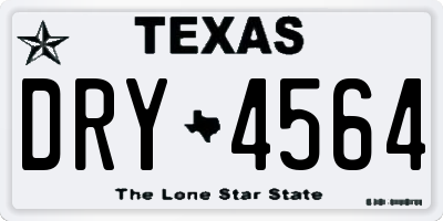 TX license plate DRY4564