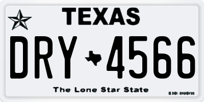 TX license plate DRY4566
