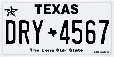 TX license plate DRY4567