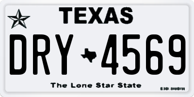TX license plate DRY4569