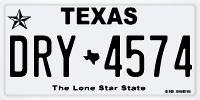 TX license plate DRY4574