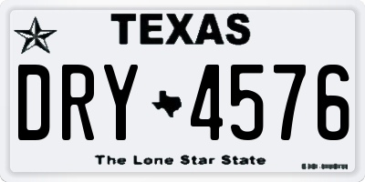 TX license plate DRY4576