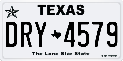 TX license plate DRY4579