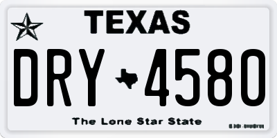TX license plate DRY4580