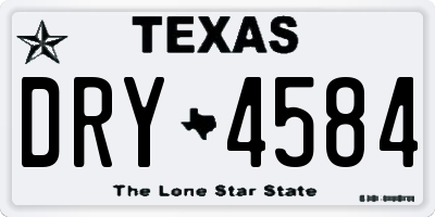 TX license plate DRY4584