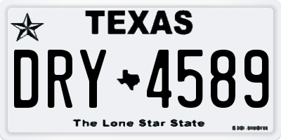 TX license plate DRY4589