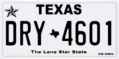 TX license plate DRY4601