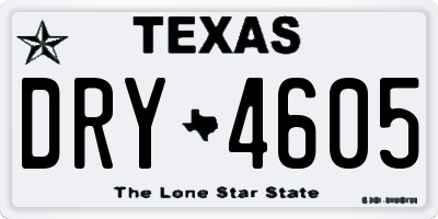 TX license plate DRY4605