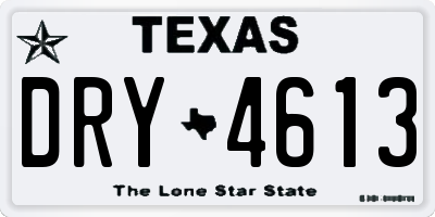 TX license plate DRY4613