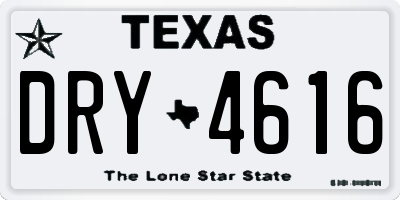TX license plate DRY4616