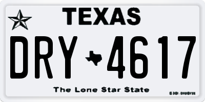 TX license plate DRY4617