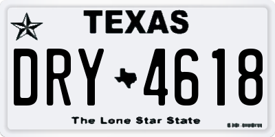 TX license plate DRY4618
