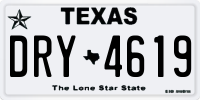 TX license plate DRY4619