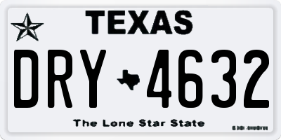 TX license plate DRY4632