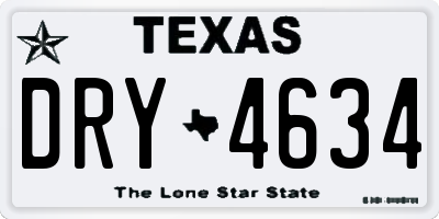 TX license plate DRY4634
