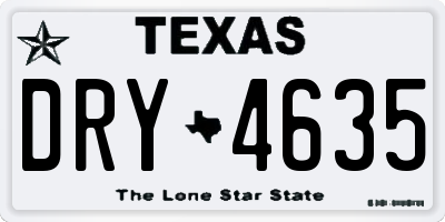 TX license plate DRY4635