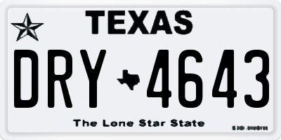 TX license plate DRY4643