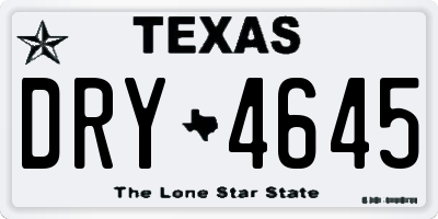 TX license plate DRY4645