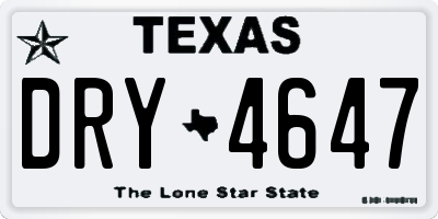 TX license plate DRY4647