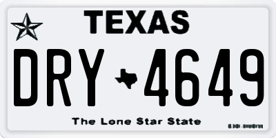 TX license plate DRY4649