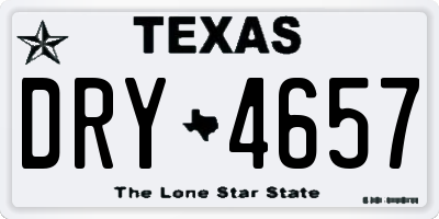 TX license plate DRY4657