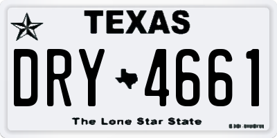 TX license plate DRY4661