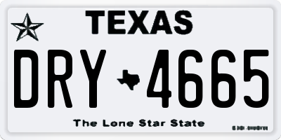 TX license plate DRY4665