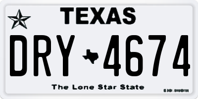 TX license plate DRY4674