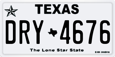 TX license plate DRY4676