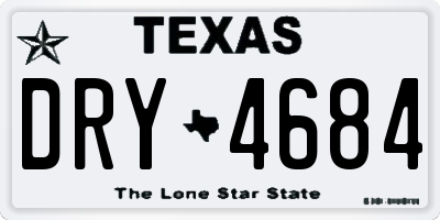 TX license plate DRY4684