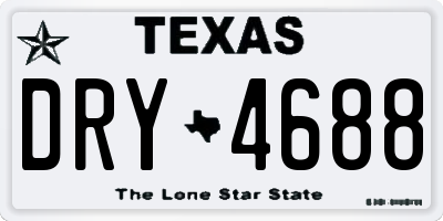 TX license plate DRY4688