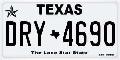 TX license plate DRY4690