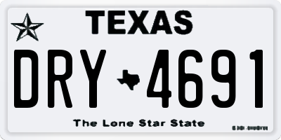 TX license plate DRY4691