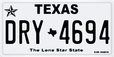 TX license plate DRY4694