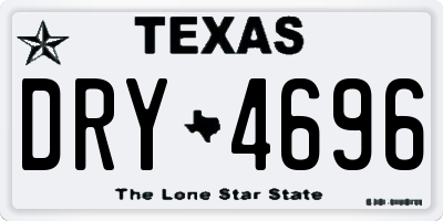 TX license plate DRY4696