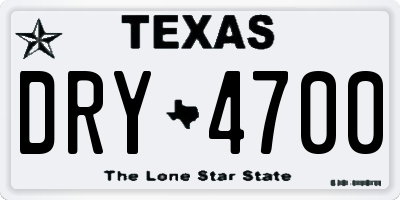 TX license plate DRY4700