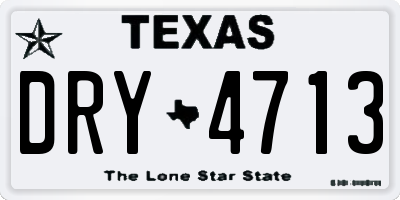 TX license plate DRY4713