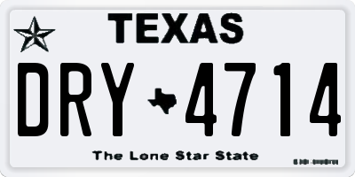 TX license plate DRY4714