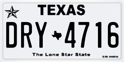 TX license plate DRY4716