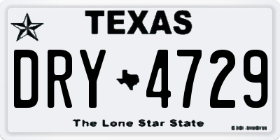 TX license plate DRY4729