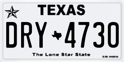 TX license plate DRY4730
