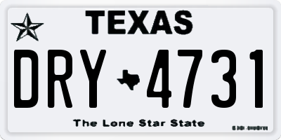 TX license plate DRY4731