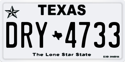 TX license plate DRY4733